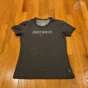 Nike Women's Short Sleeve 'Just Do It.' Tee - Charcoal Gray
